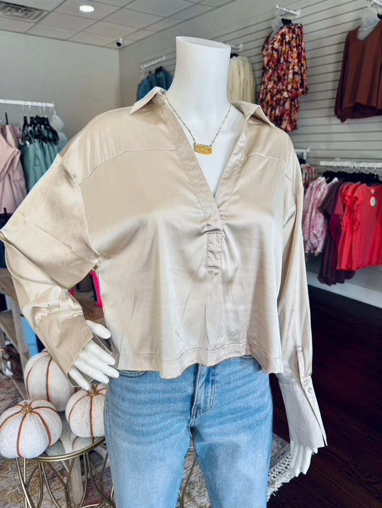 Champagne Cropped Blouse