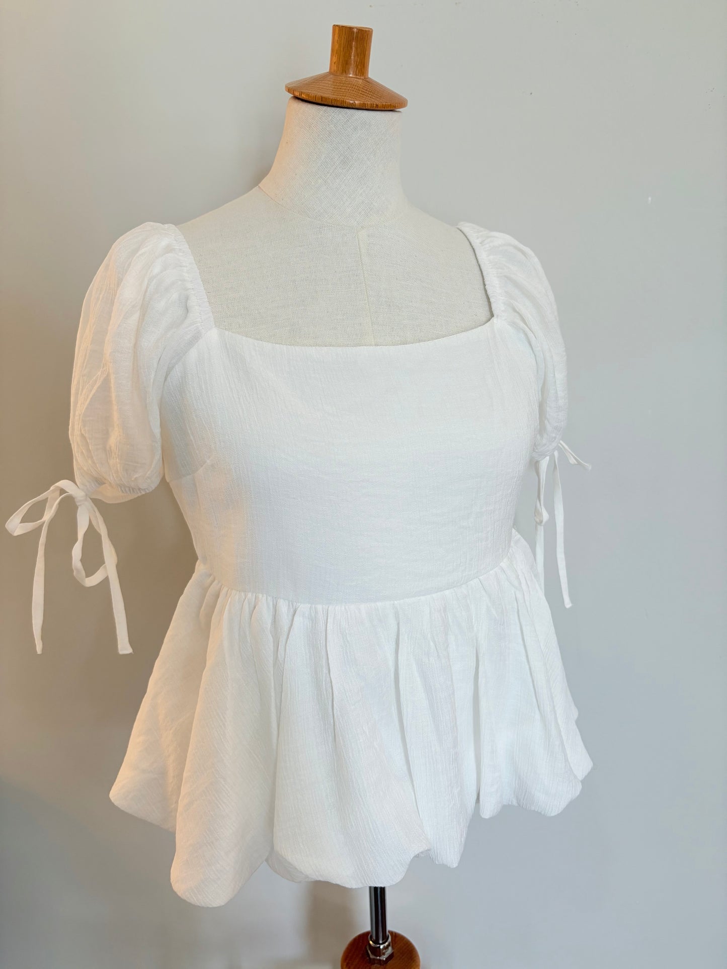 Off White Puff Sleeve Blouse