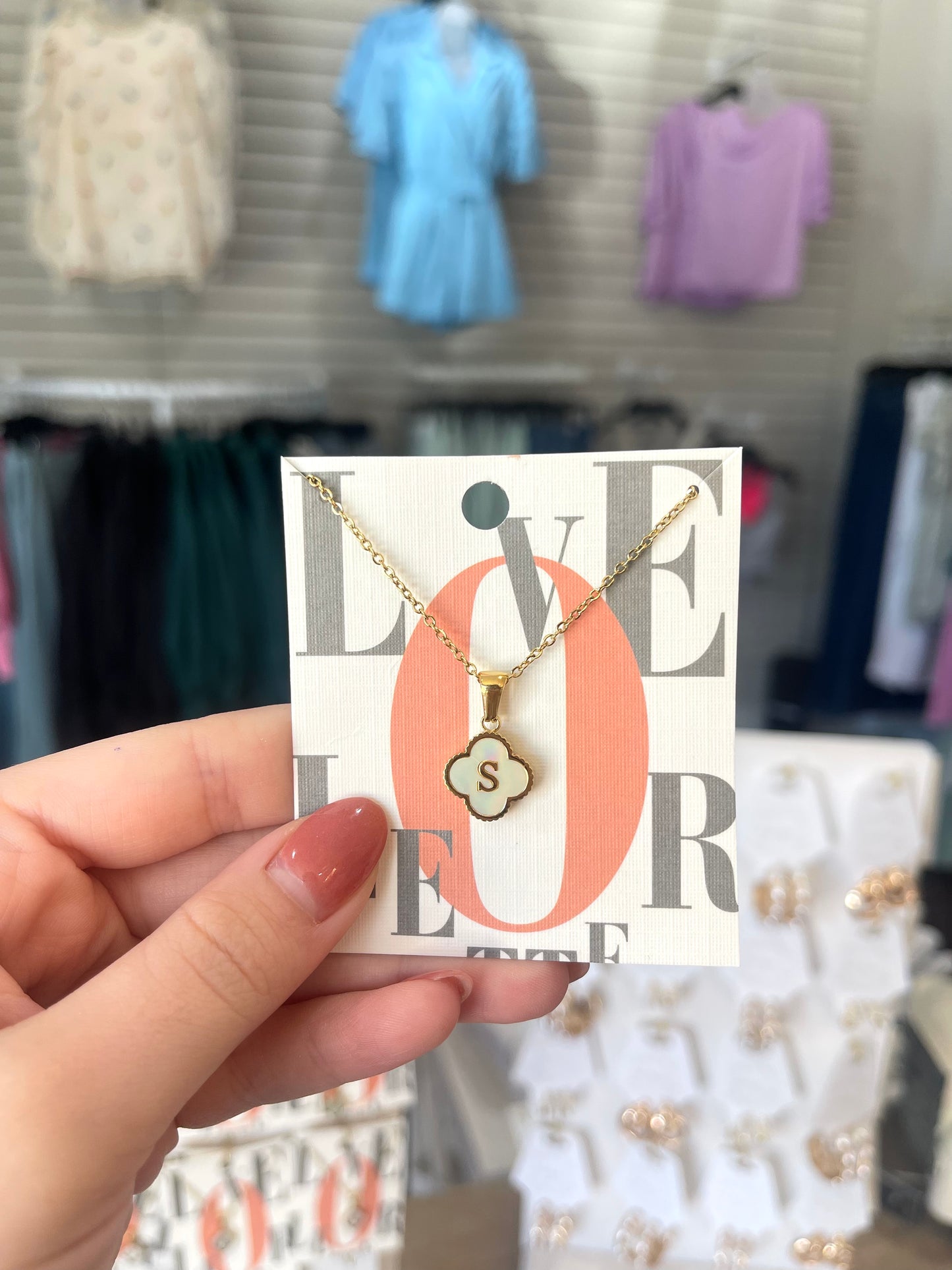 Flower Initial Necklace