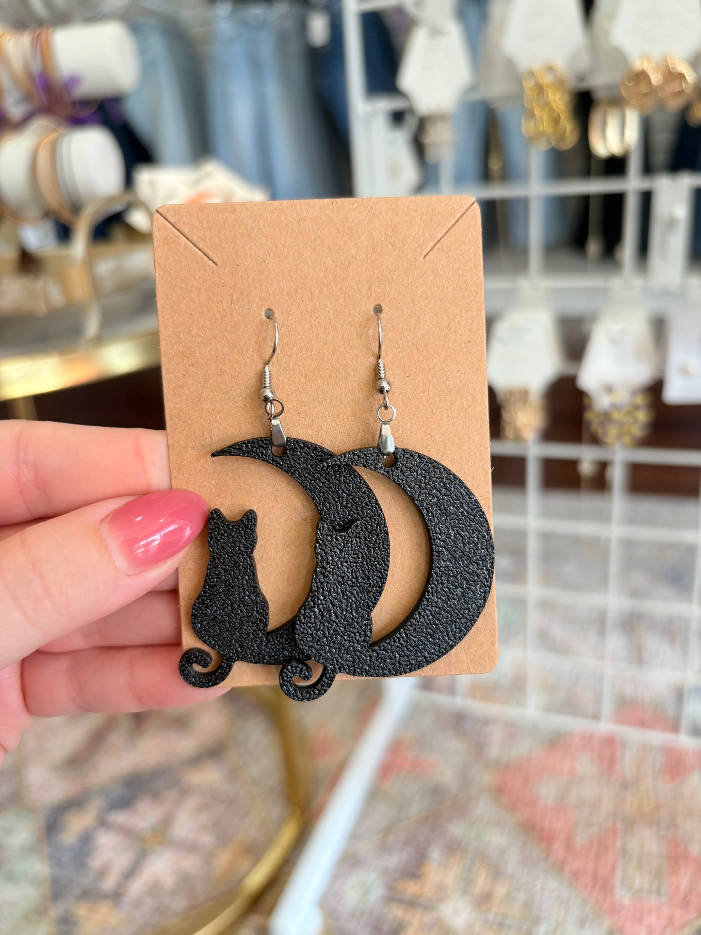 Cat & Moon Earrings