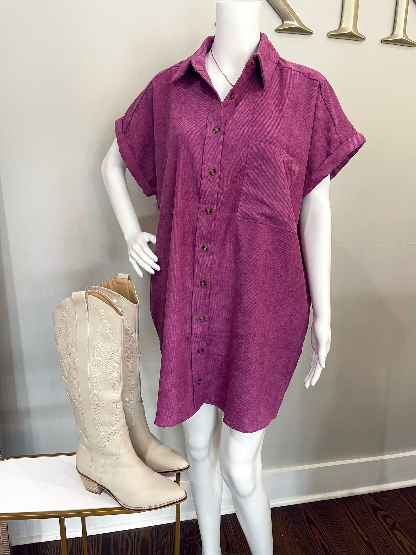 Orchid Corduroy Dress