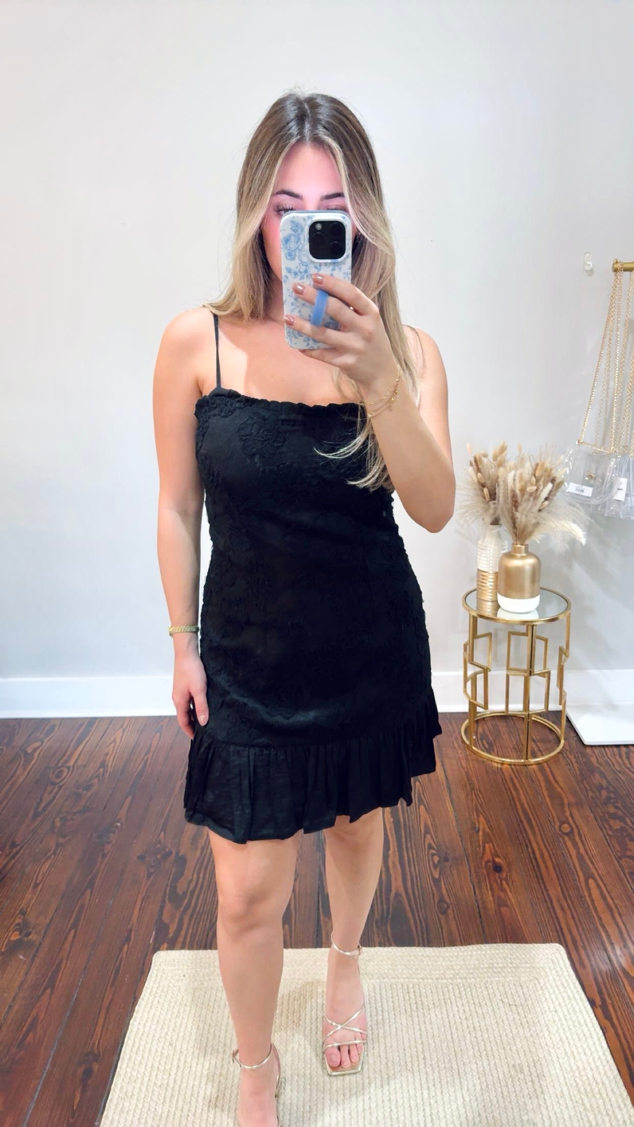 Black Floral Mini Dress