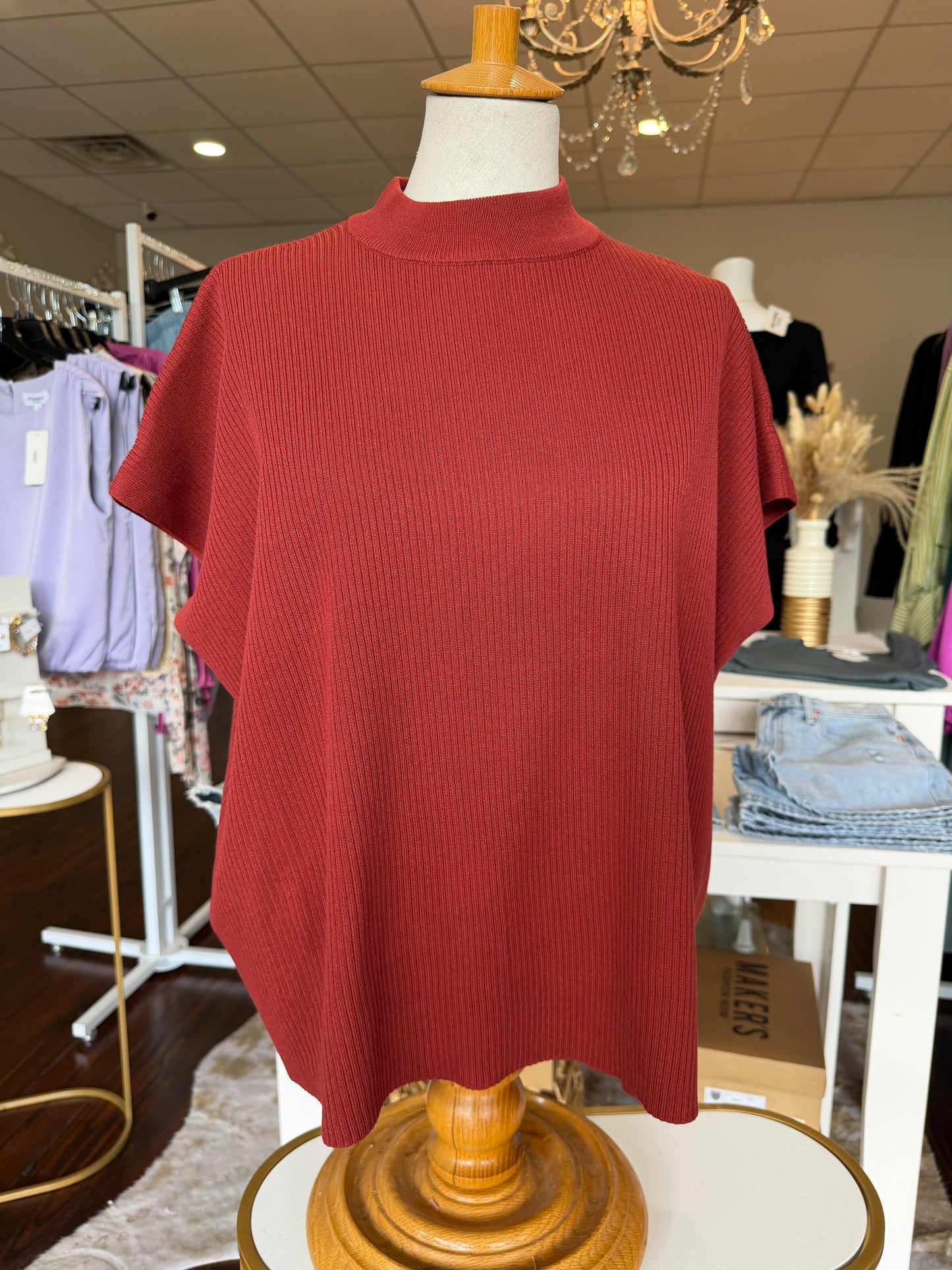 Mock Neck Boxy Sweater
