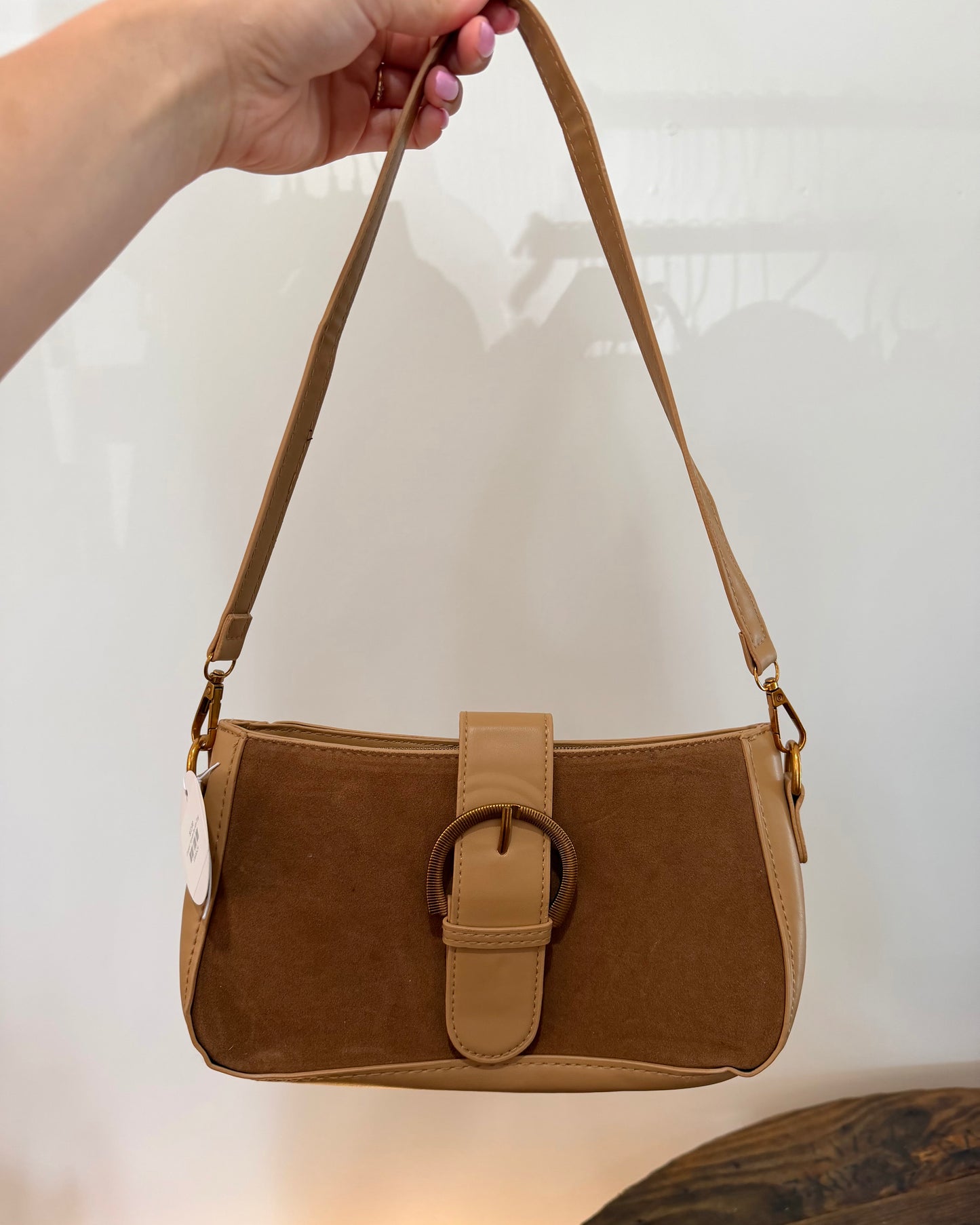Suede Buckle Bag