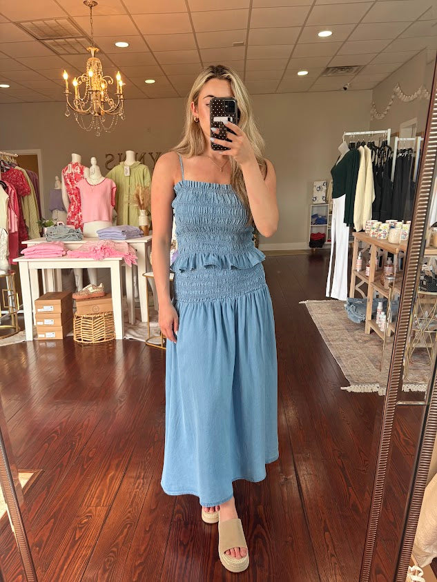 Maxi Denim Skirt Set