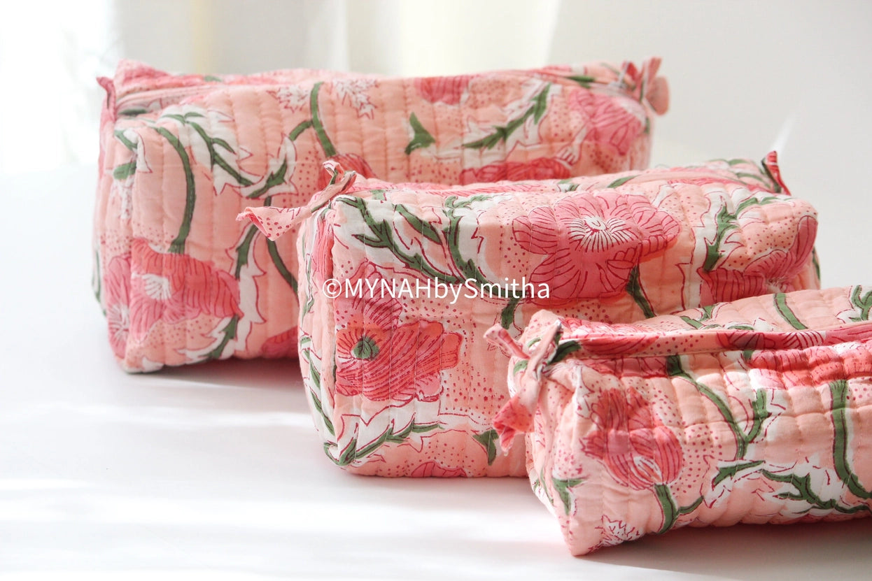 Peach Poppies Travel Set