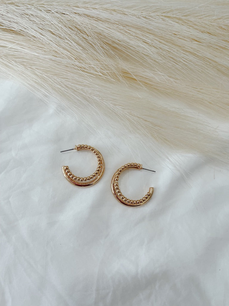 Gold Bead Hoops
