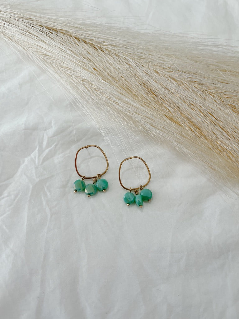 Teal & Gold Earrings