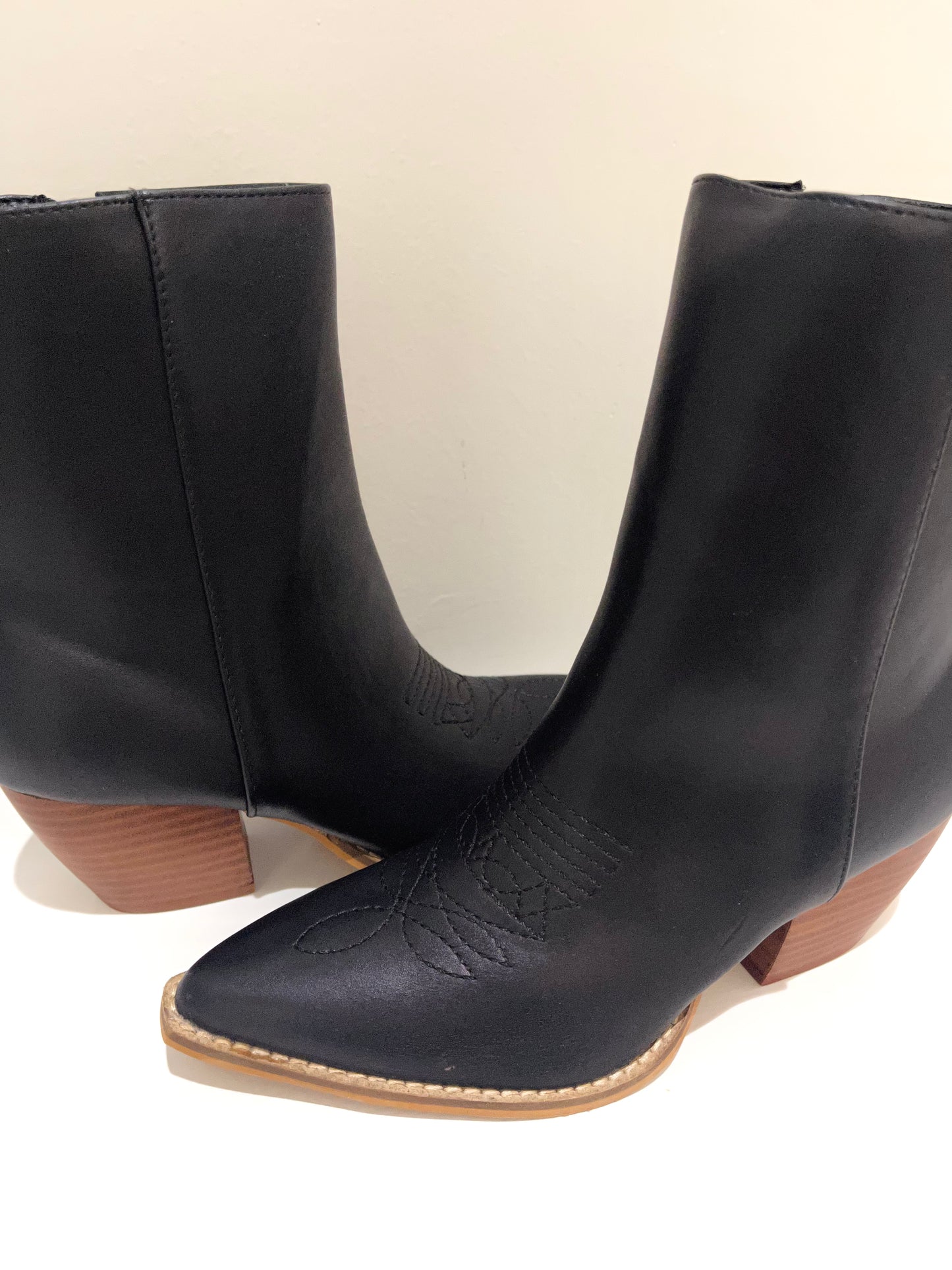 Black Western Bootie