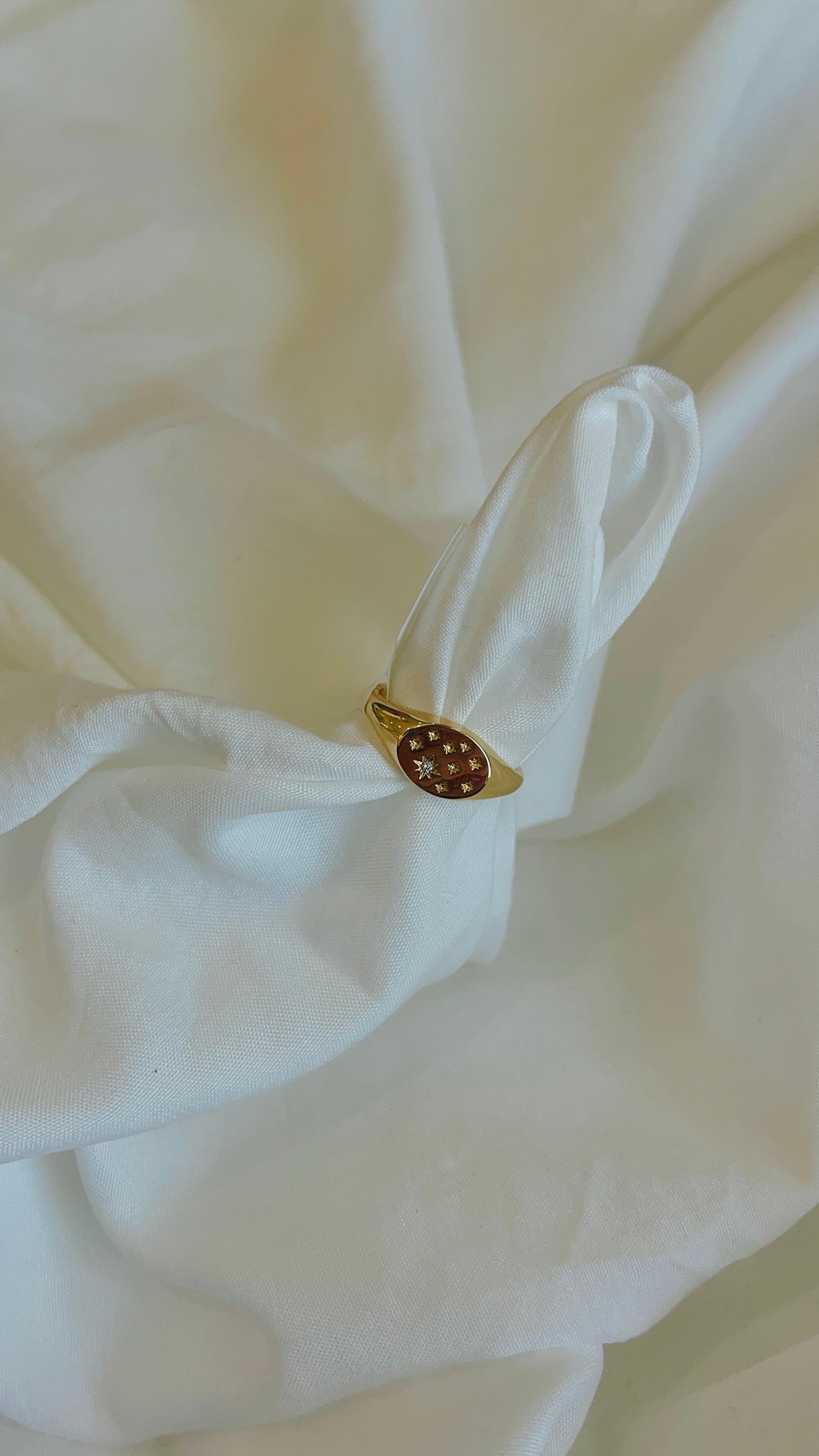 Gold Star Signet Ring