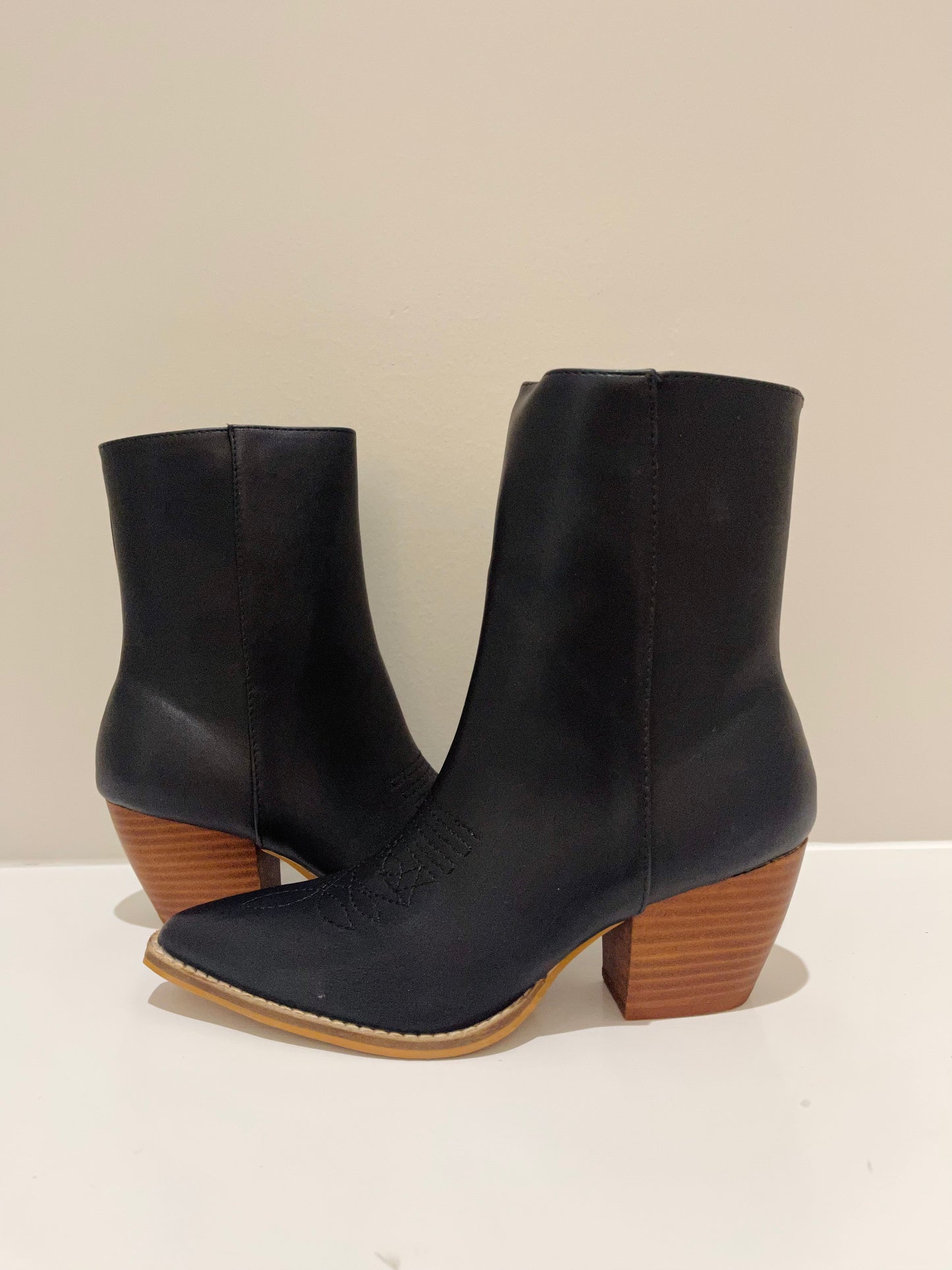 Black Western Bootie