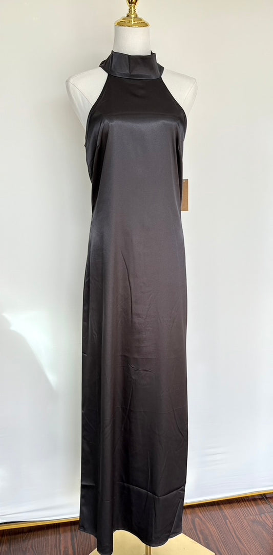 Satin High Neck Dress