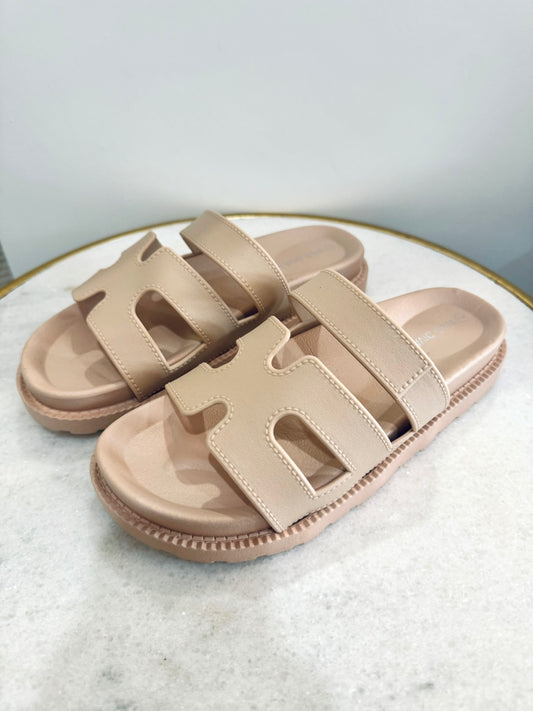 Taupe Platform Sandal