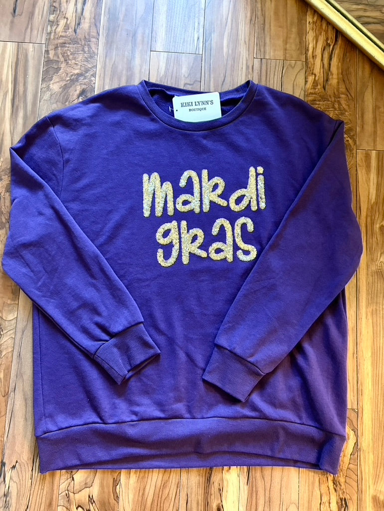 Mardi Gras Sequin Sweatshirt