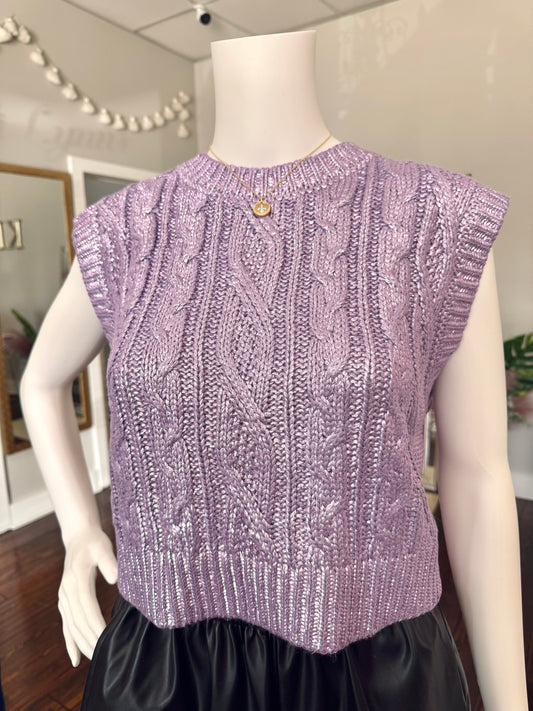 Metallic Lilac Sweater