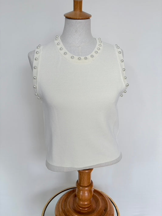Pearl Cream Sweater Top