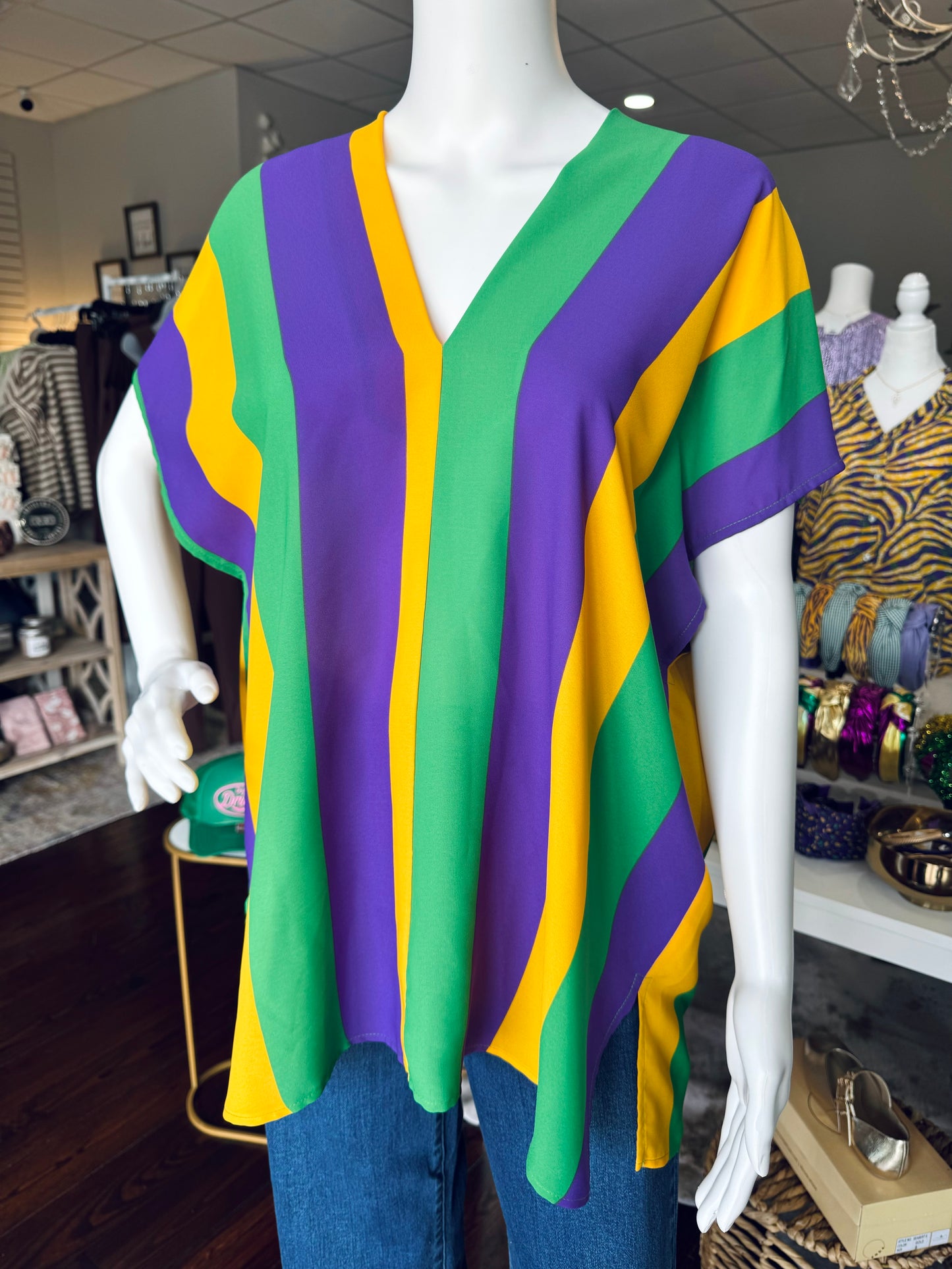 Mardi Gras Stripe Blouse