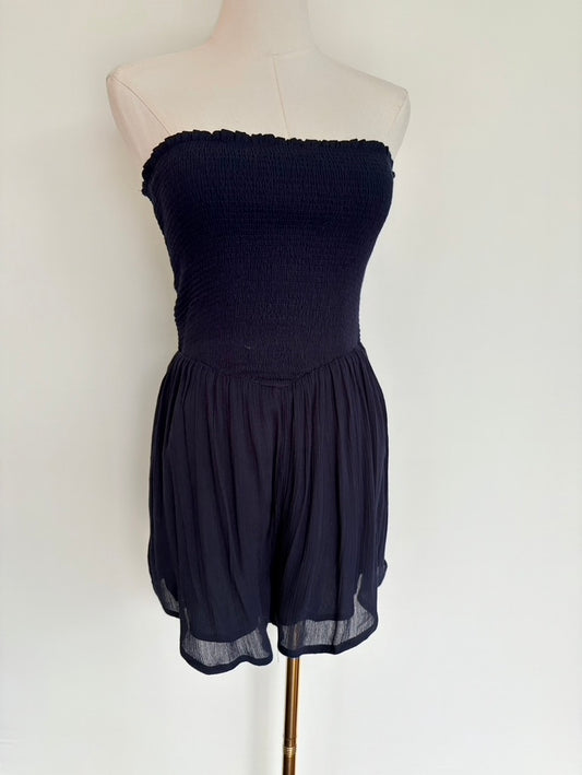 Navy Strapless Romper