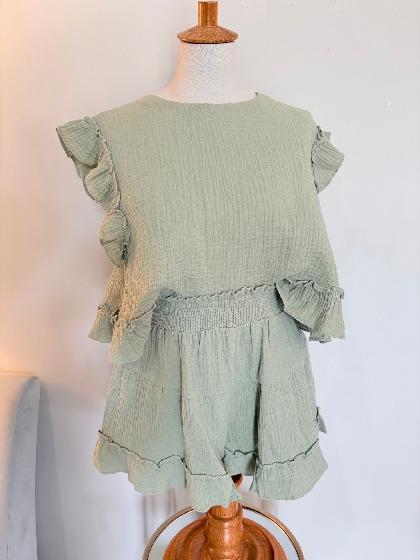Sage Ruffle Set
