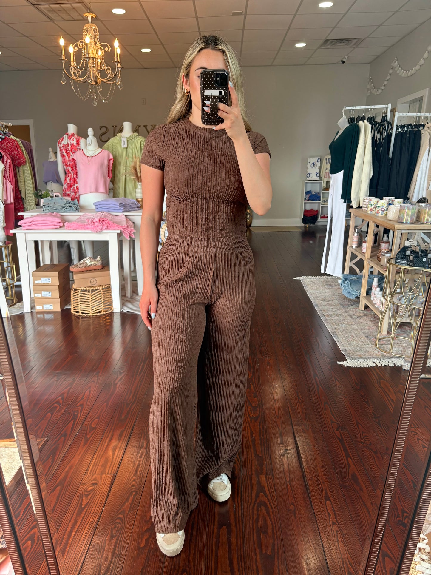 Crinkle Short Sleeve Set