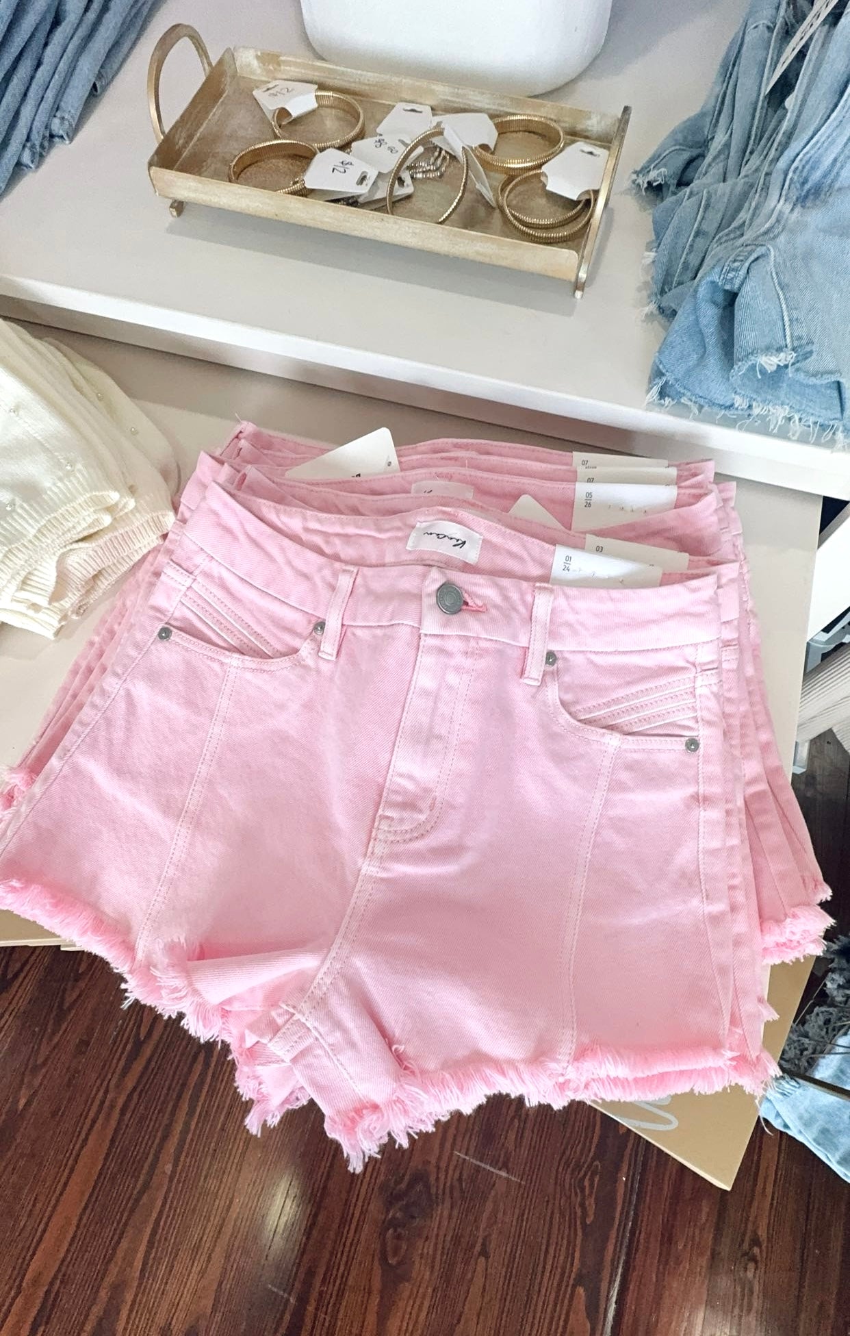 Pink Denim Shorts