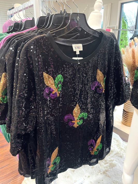 Fleur De Lis Sequin Top