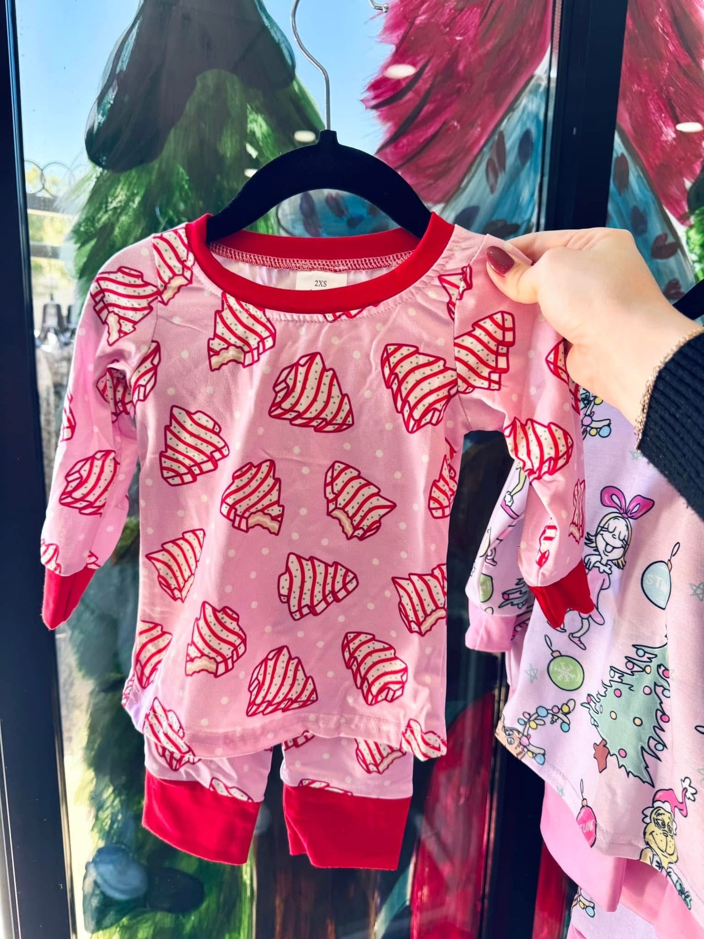 Pink Tree Kid PJ Set