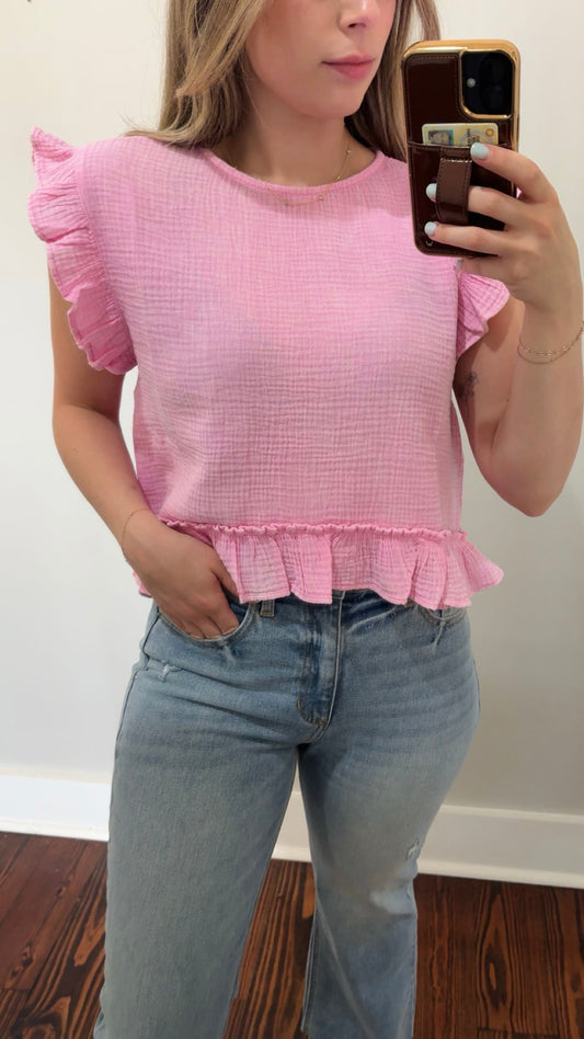 Blush Ruffle Top
