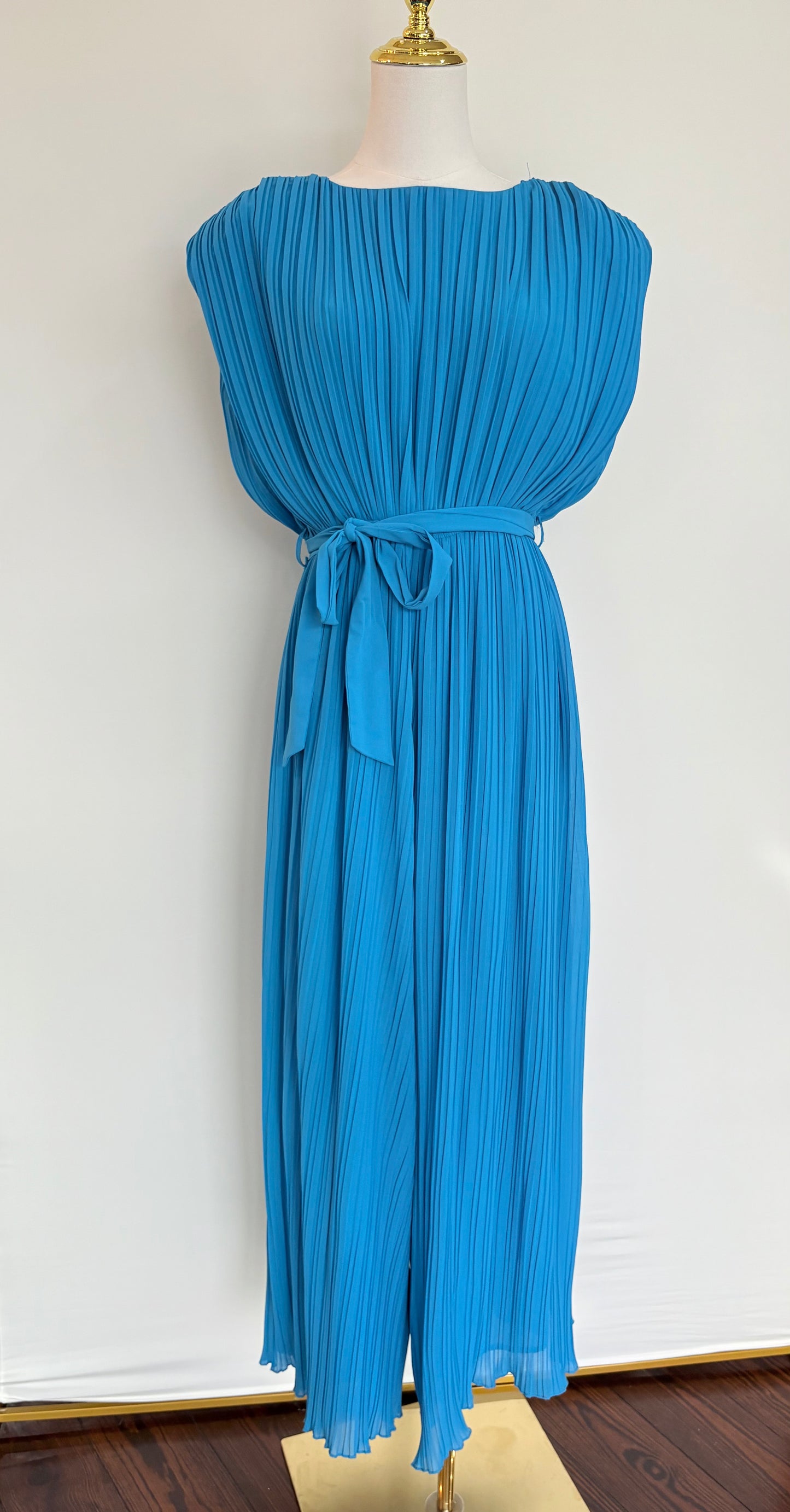 Blue Tie Jumpsuit