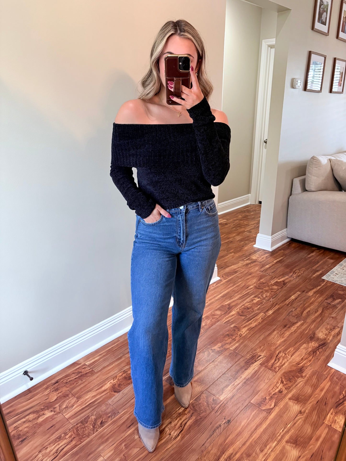 Black Off The Shoulder Sweater