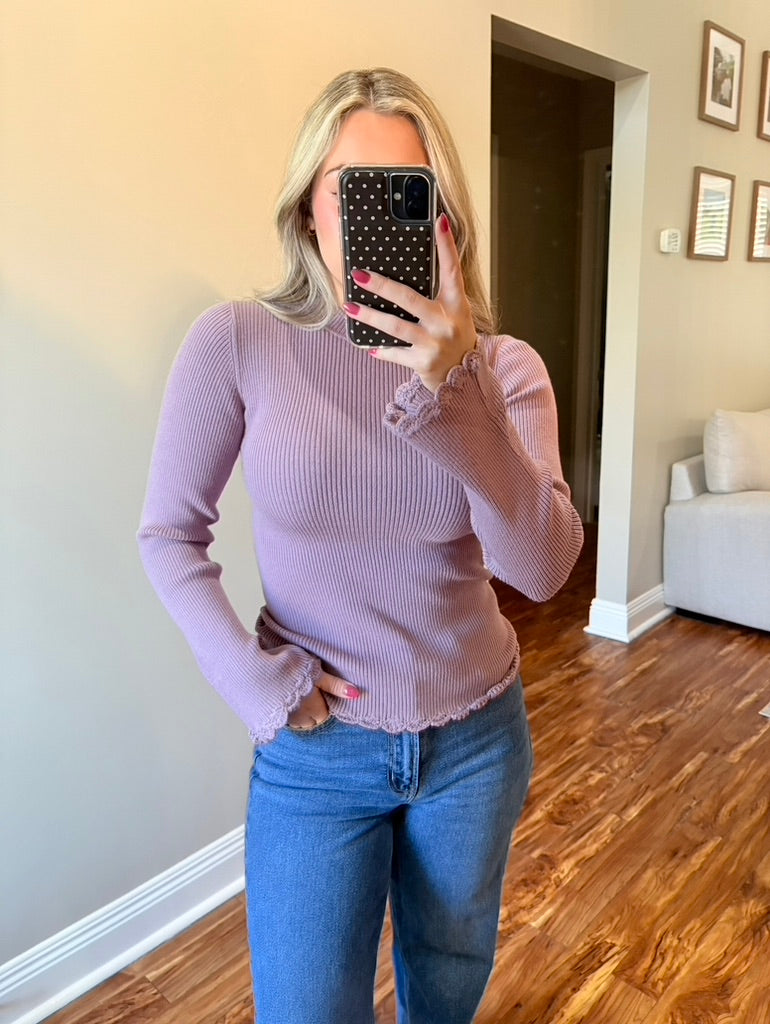 Scallop Lavender Sweater