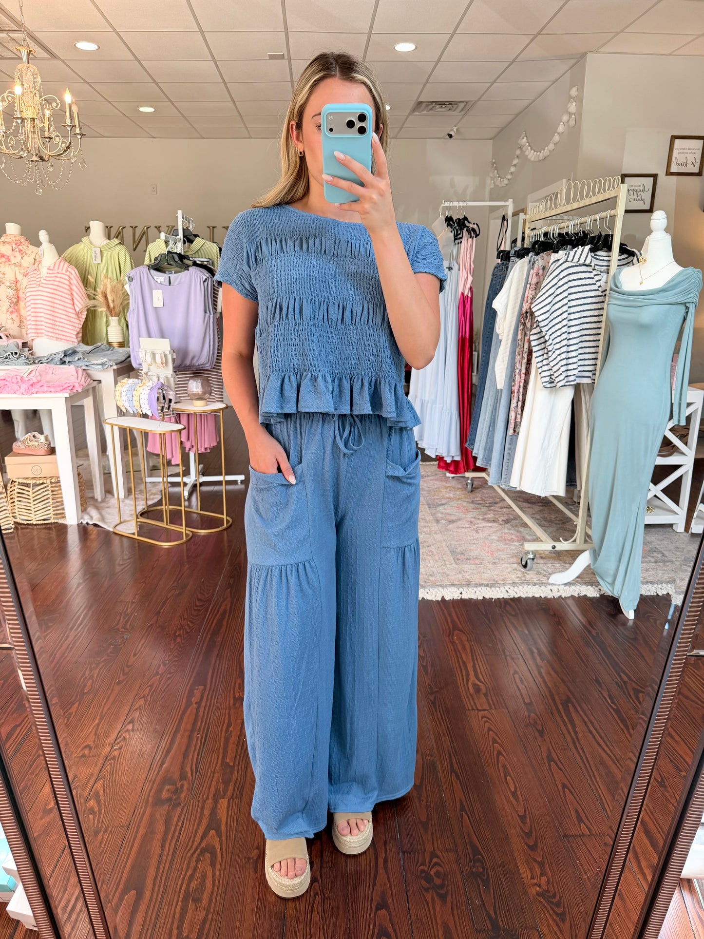 Smocked Blue Set