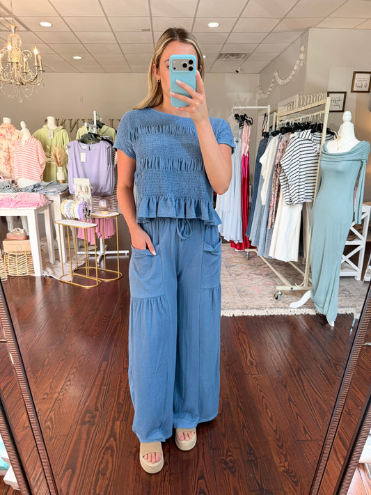 Smocked Blue Set