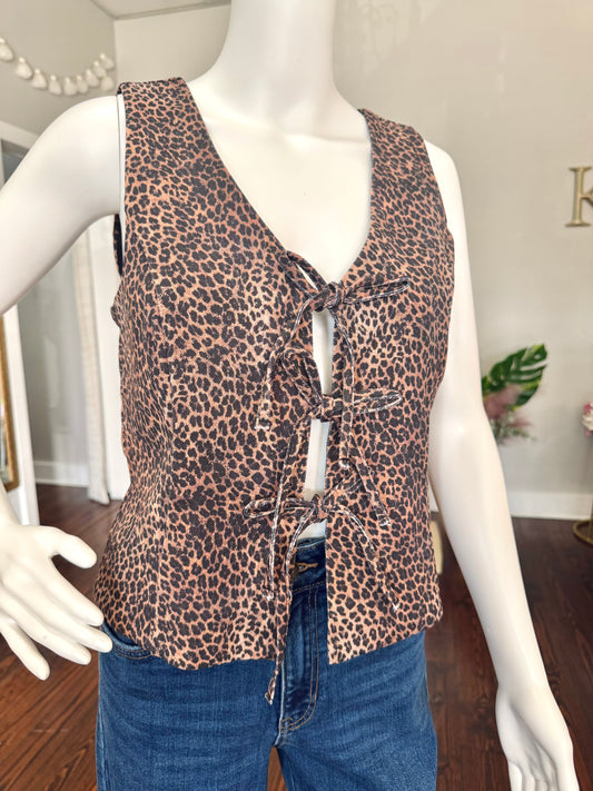 Leopard Bow Vest