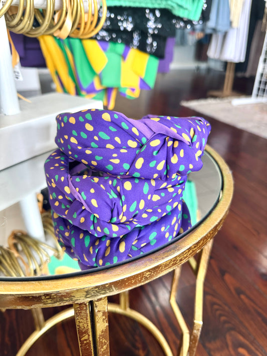 Dotted Mardi Gras Headband