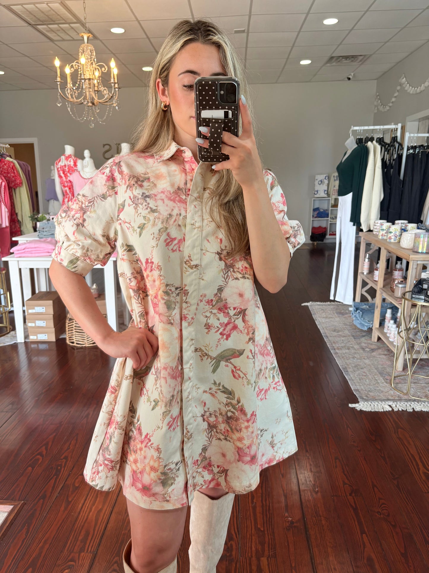 Floral Denim Dress