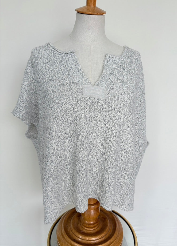 Heather Grey Short Sleeve Knit Top