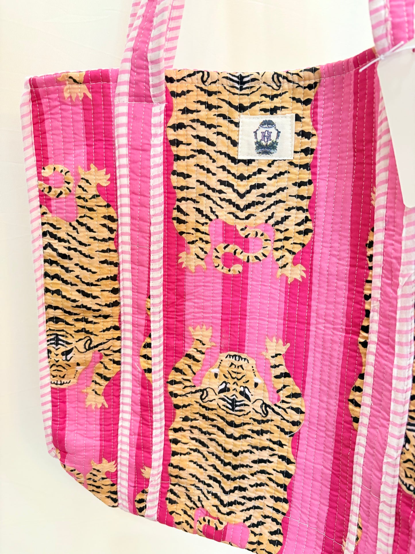 Eye of the Tiger Quilted Tote Bag