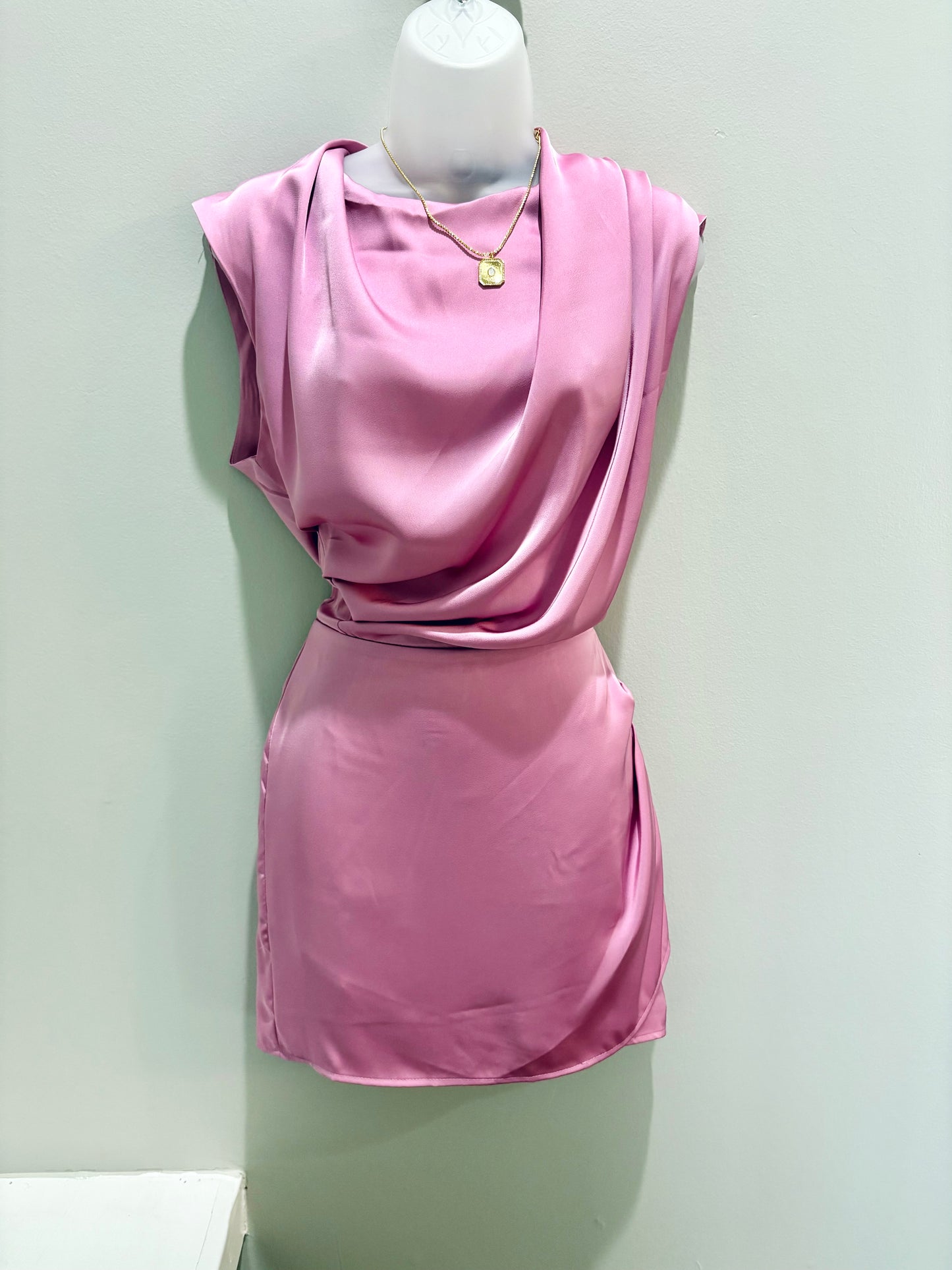 Satin Draped Dress