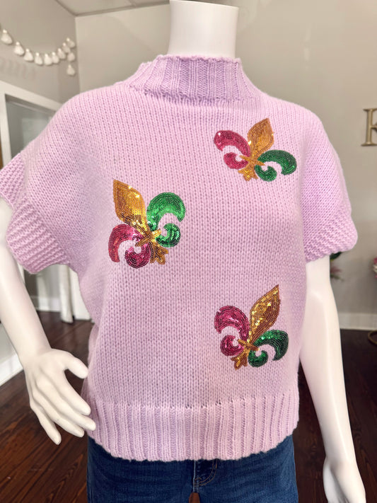 Fleur De Lis Sequin Sweater