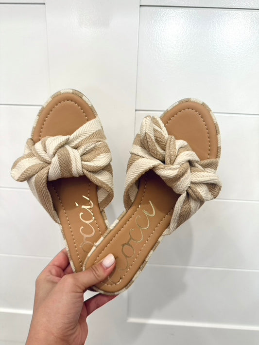 Stripe Bow Sandals