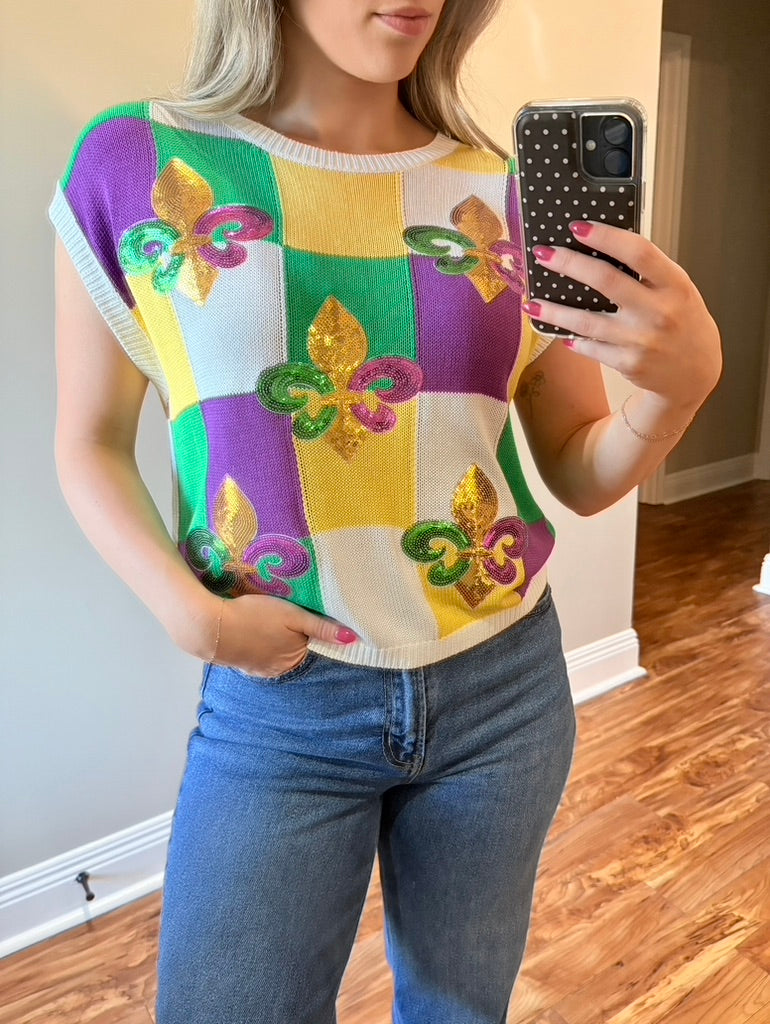 Checker Sequin MG Top