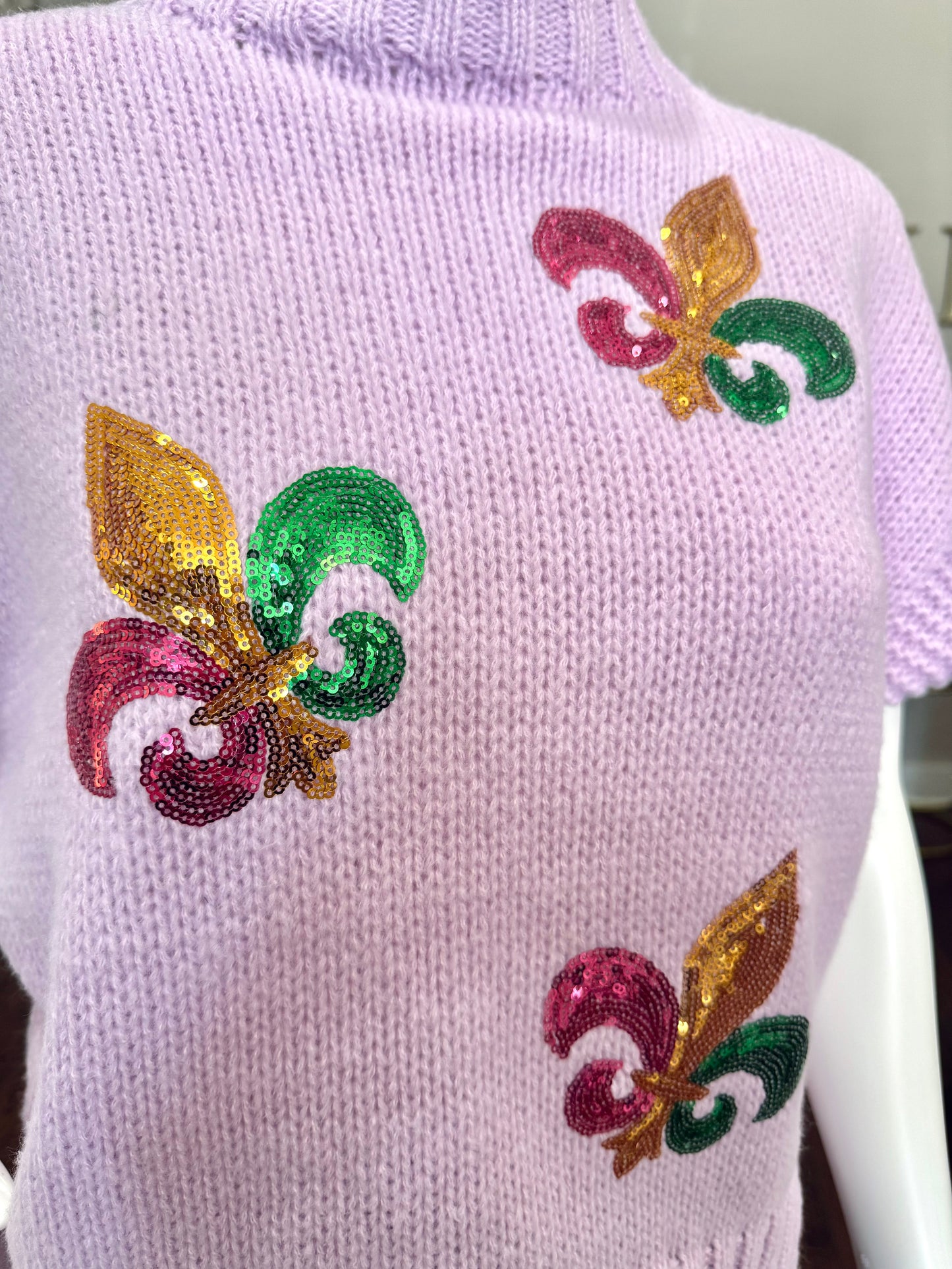 Fleur De Lis Sequin Sweater