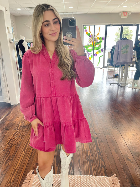 Berry Babydoll Dress