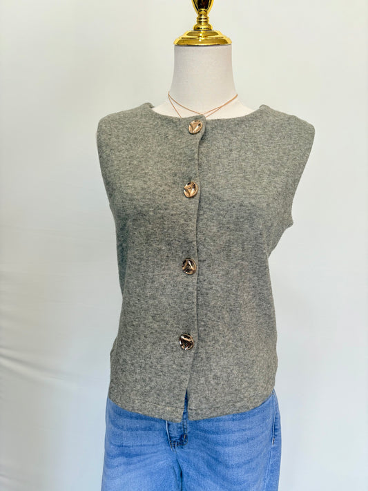 Green Gold Button Vest