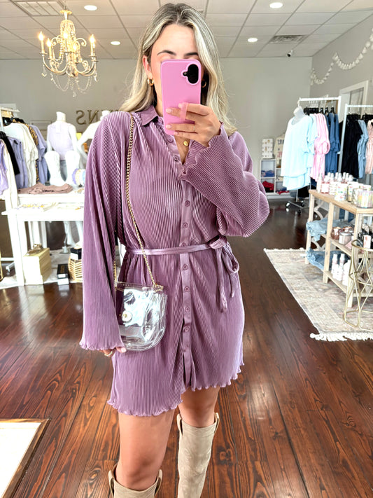 Lavender Pleated Dress