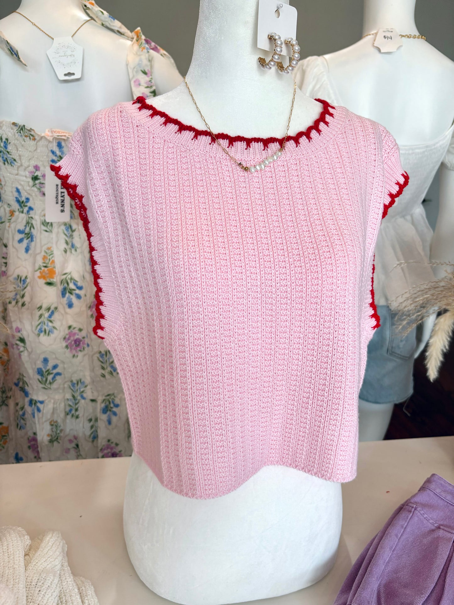Red & Blush Top