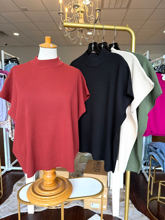 Mock Neck Boxy Sweater