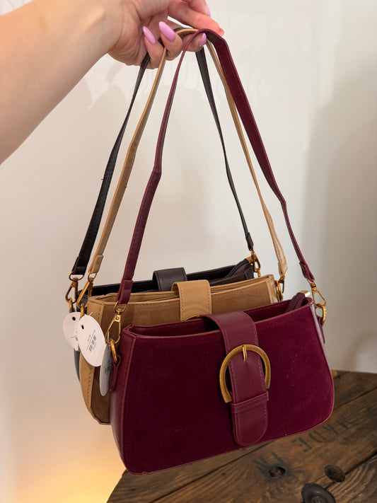 Suede Buckle Bag