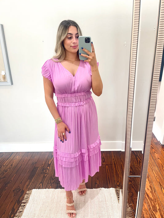 Orchid Pink Ruffle Dress